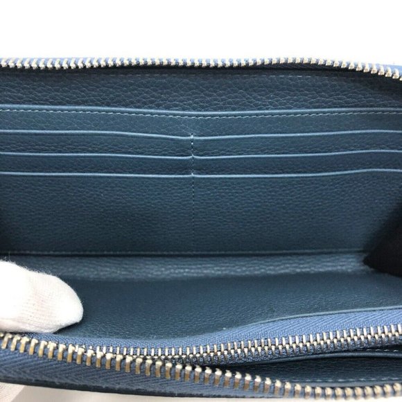 DIOR HOMME logo Zip Around Saif Long Wallet Leather Navy/SilverHardware - Picture 8 of 16